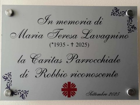 Eredità Lavagnino, affissa una targa in ricordo della benefattrice